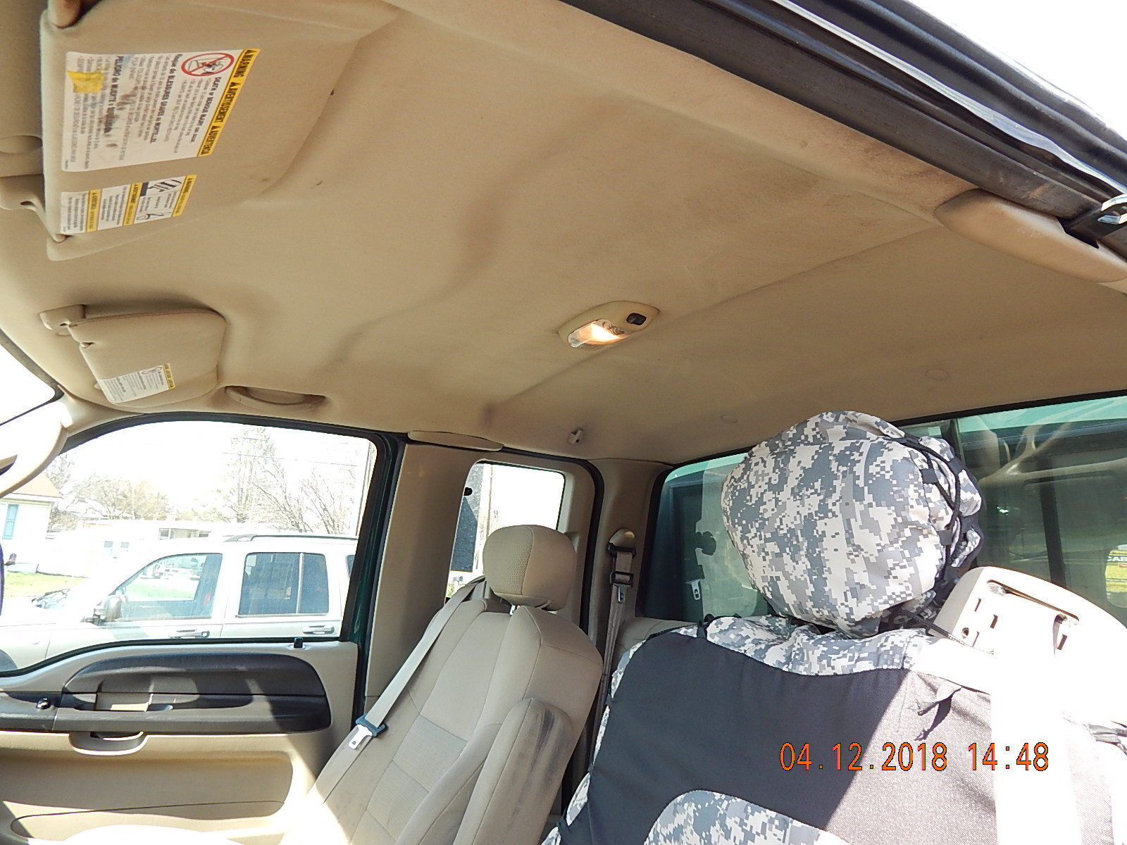 2018-04 eBay listing photo: headliner + rear cab seat